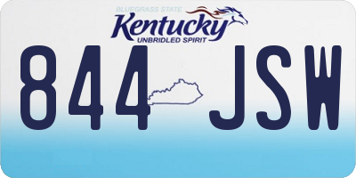 KY license plate 844JSW