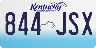 KY license plate 844JSX