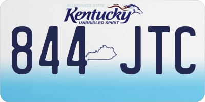 KY license plate 844JTC