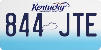 KY license plate 844JTE