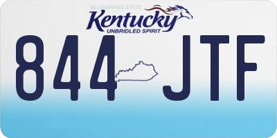 KY license plate 844JTF