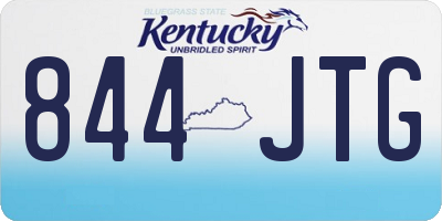 KY license plate 844JTG