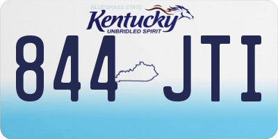 KY license plate 844JTI