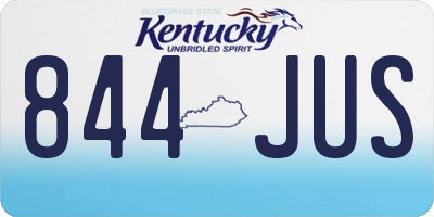KY license plate 844JUS
