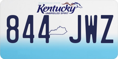 KY license plate 844JWZ