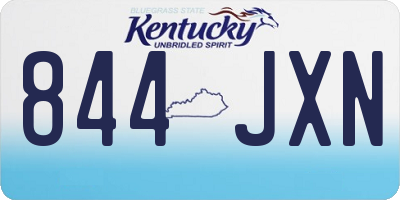 KY license plate 844JXN