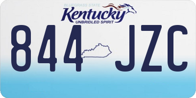 KY license plate 844JZC
