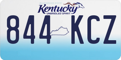 KY license plate 844KCZ