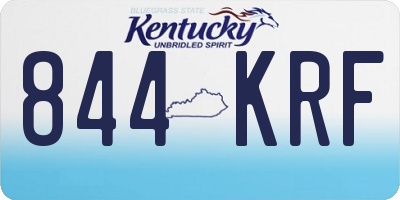 KY license plate 844KRF
