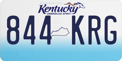 KY license plate 844KRG