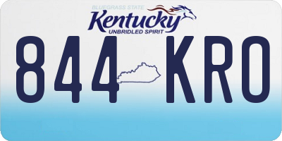 KY license plate 844KRO