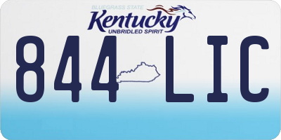 KY license plate 844LIC
