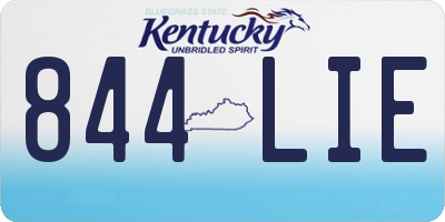 KY license plate 844LIE