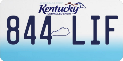 KY license plate 844LIF