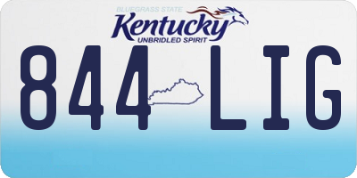 KY license plate 844LIG