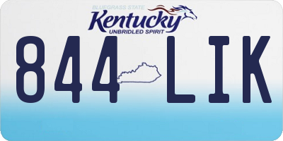 KY license plate 844LIK