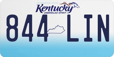 KY license plate 844LIN