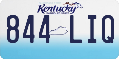 KY license plate 844LIQ