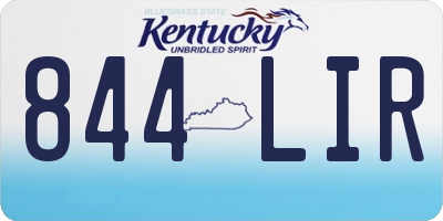 KY license plate 844LIR