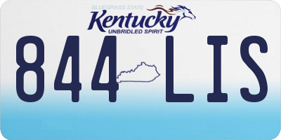 KY license plate 844LIS