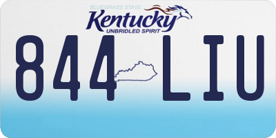 KY license plate 844LIU