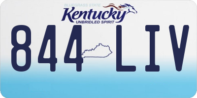 KY license plate 844LIV