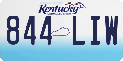 KY license plate 844LIW