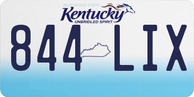KY license plate 844LIX