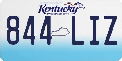 KY license plate 844LIZ