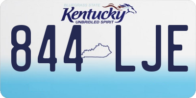KY license plate 844LJE