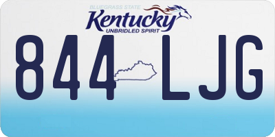 KY license plate 844LJG