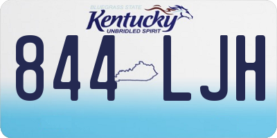 KY license plate 844LJH