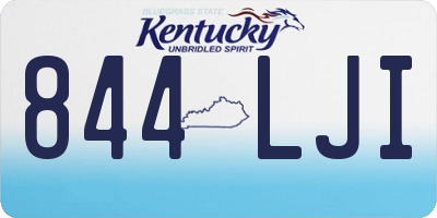 KY license plate 844LJI