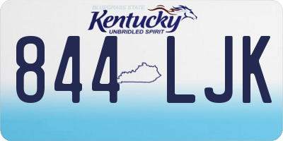 KY license plate 844LJK