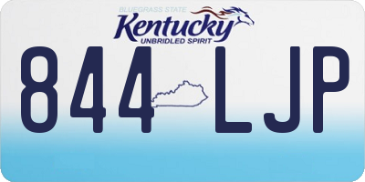 KY license plate 844LJP