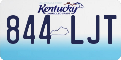 KY license plate 844LJT