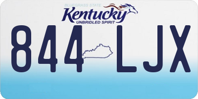 KY license plate 844LJX