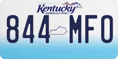 KY license plate 844MFO