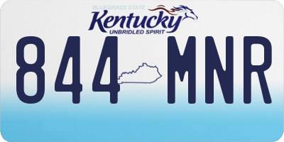 KY license plate 844MNR