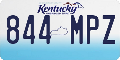 KY license plate 844MPZ