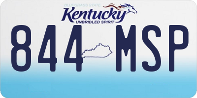 KY license plate 844MSP