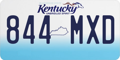 KY license plate 844MXD