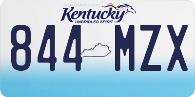 KY license plate 844MZX