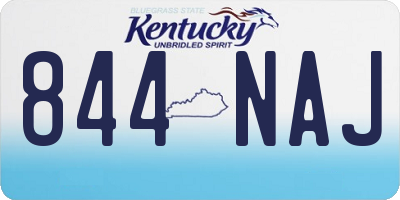 KY license plate 844NAJ