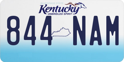 KY license plate 844NAM