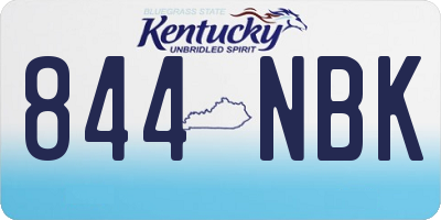KY license plate 844NBK