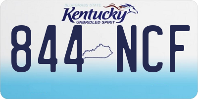 KY license plate 844NCF