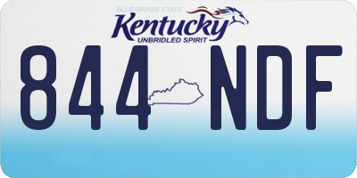 KY license plate 844NDF