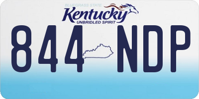 KY license plate 844NDP