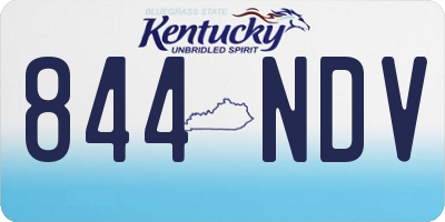 KY license plate 844NDV